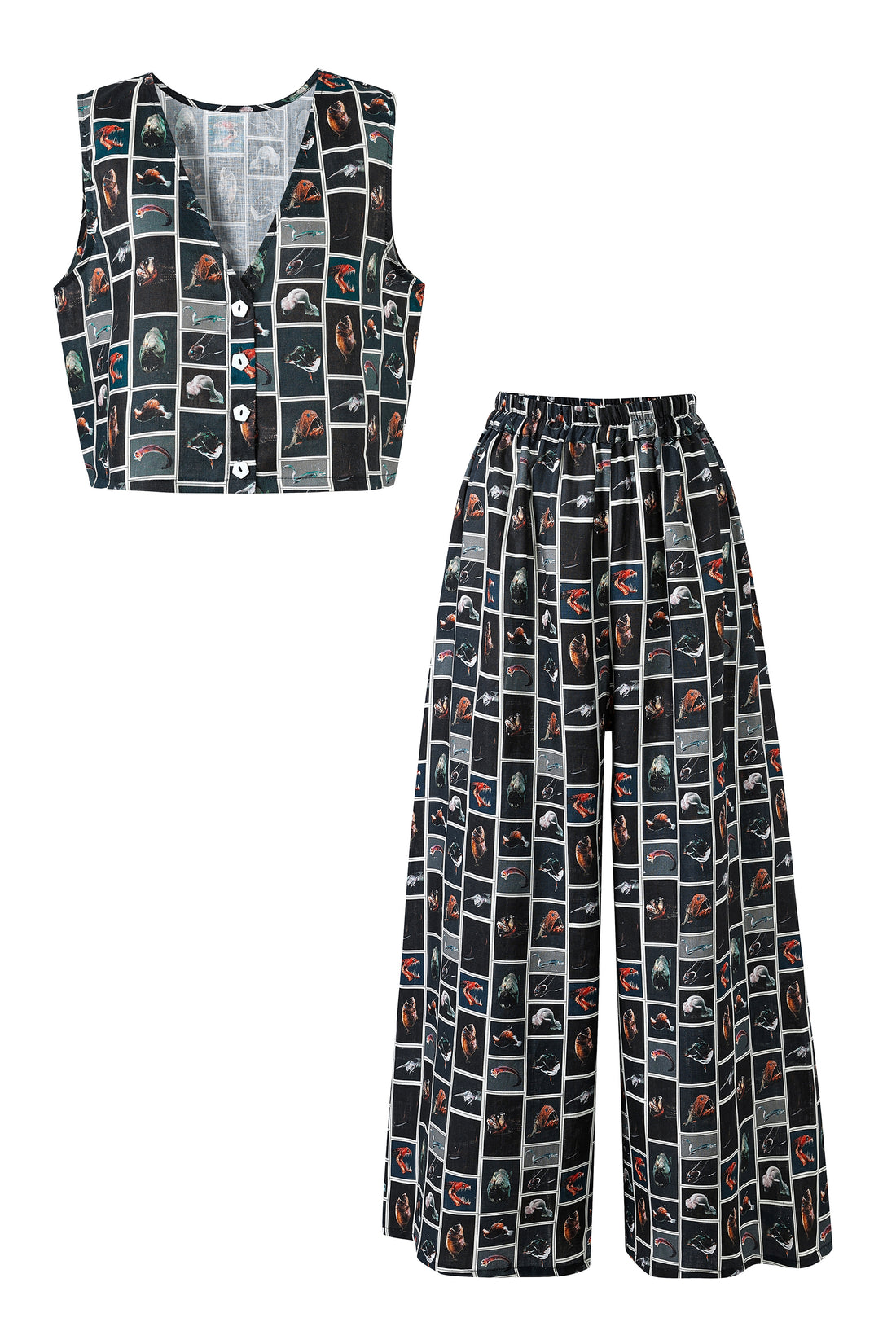 Cute Fish Vest and Pants Set