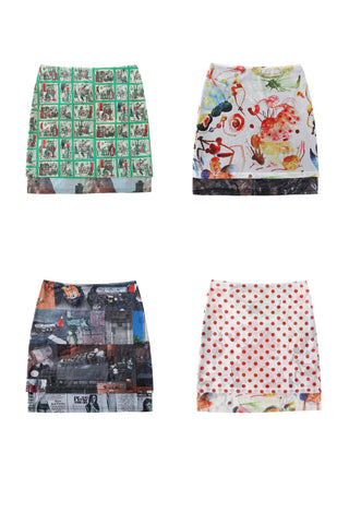 MYSTERY MESH Scrap Layered Mini Skirt
