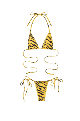 Triangle String Bikini Bottoms Tiger Stripe