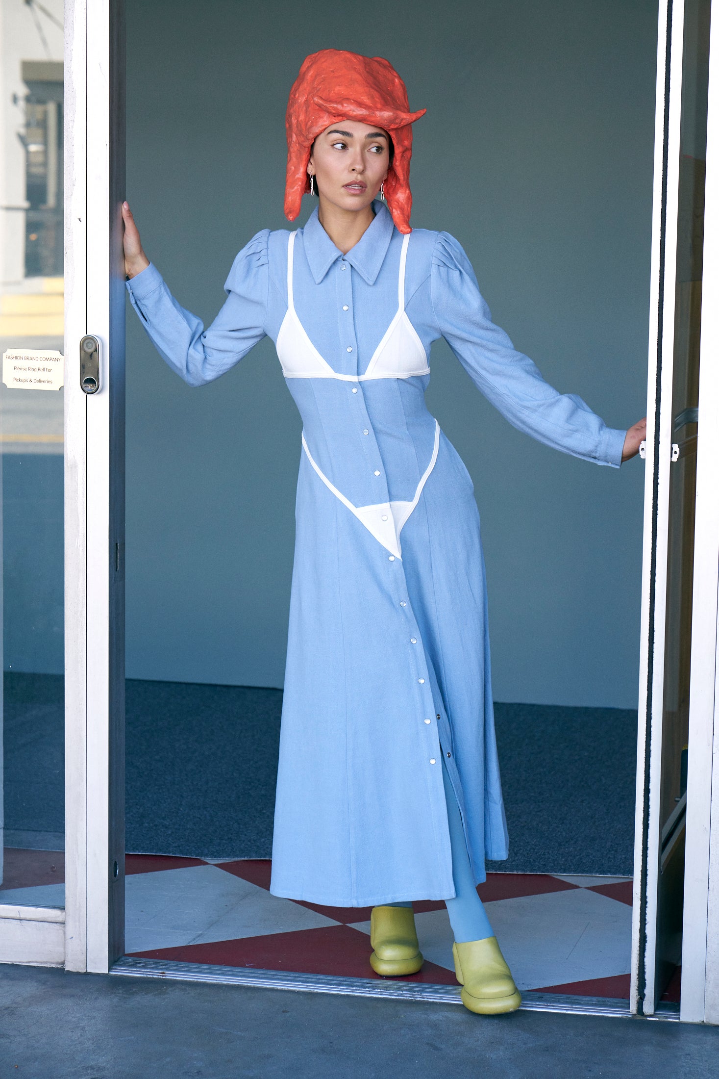 Bikini Bod Flds Dress Thick Linen Blue L / Light Blue Bikini Bod Flds Dress Thick Linen Blue L / Light Blue