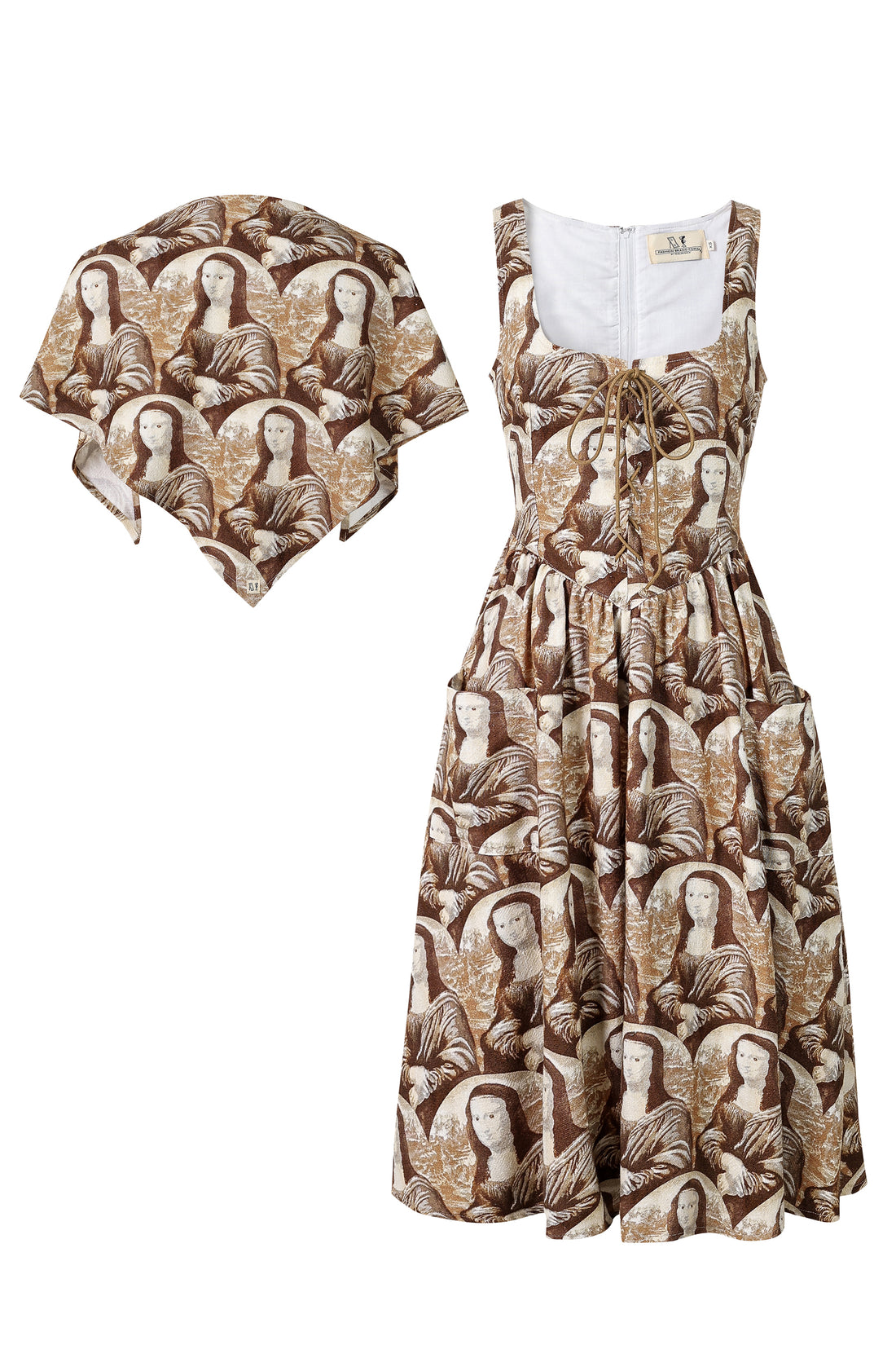 Farm Chores Midi Dress MONA PRINT Linen