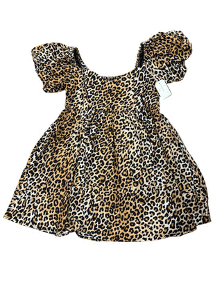 SAMPLE #386 - 2X Soft Linen Puff Sleeve Mini Dress - Leopard