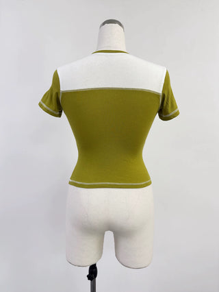 SAMPLE #392 - S 69' Stretchy Varsity Tee - Booger Green