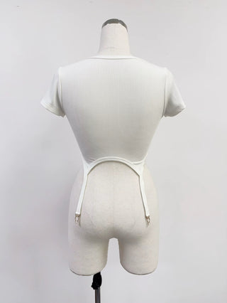SAMPLE #403 - S Tencel Rib Garter Tee - White