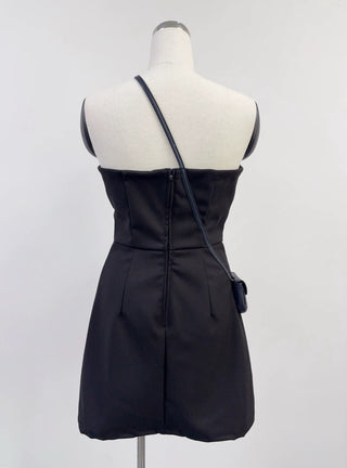 SAMPLE #412 - S/M Sweetheart Purse Mini Dress - Black / Navy
