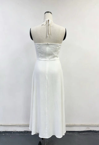 SAMPLE #444 - S Ursula's Wedding Dress Soft Linen Maxi Dres - White Linen