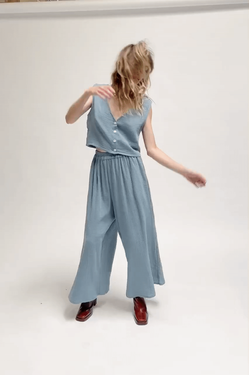 Mental Hospital Green Cotton Vest and Pants Set
