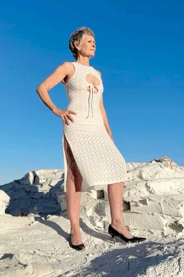 Hole-y White Lace Midi Dress