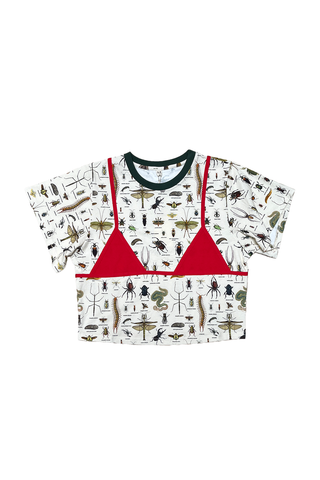 #28-29: L Scrap Cotton Bikini Bod Tommy Tee - Worst Bugs / Red