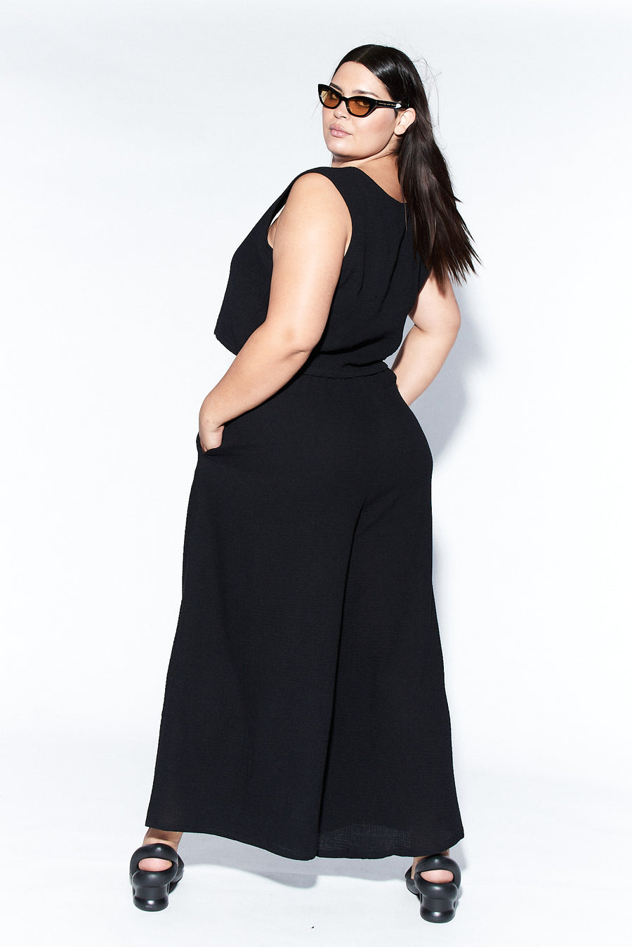 Black Void Cotton Vest and Pants Set