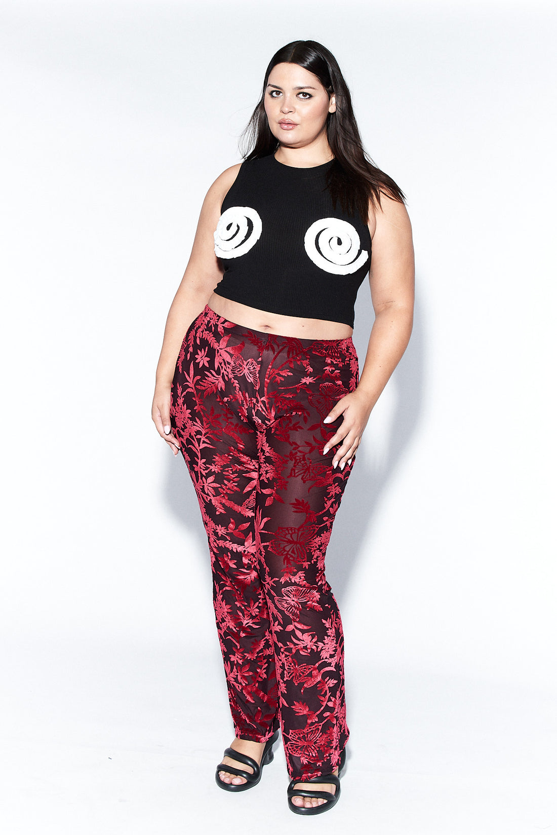 Metamorphoses Mesh Velvet Pants