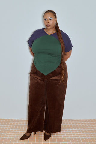 YOU BETRAYED ME Corduroy Grampa Trousers Brown