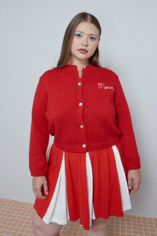 M cardigan, L skirt