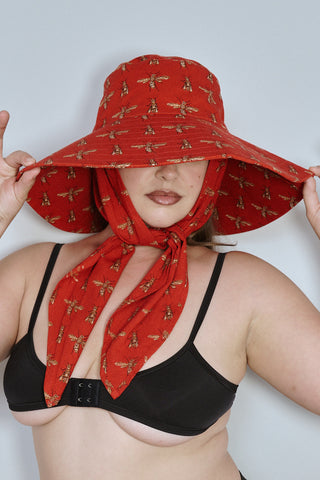 Cotton Beach Hat Red Bug