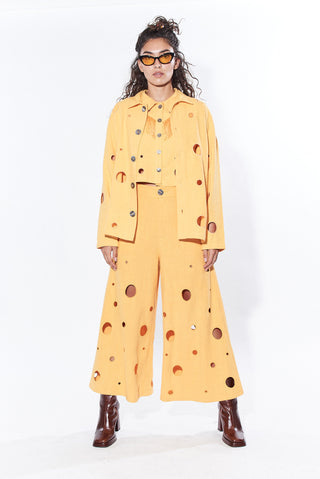 Unisex Swiss Cheese Jacket Thick Linen