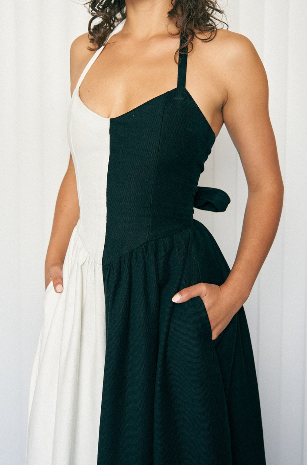 Black and White Halter Gown Dress – Fashion Brand Company