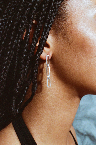 Sterling Silver Paperclip Dangle Earrings