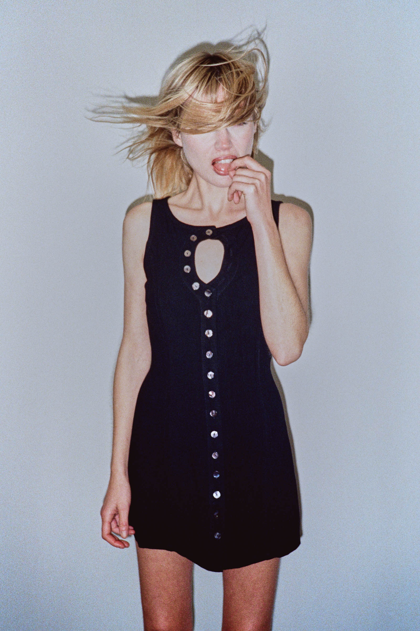 Unbuttoned Soft Linen Mini Dress Black L / Black Unbuttoned Soft Linen Mini Dress Black L / Black