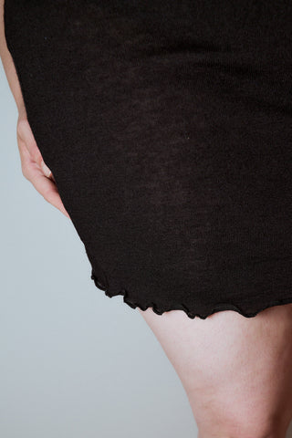 Mini Wool Blend Tee Dress Black