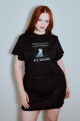 Mozart Wool Blend Tommy Tee Black