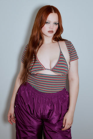Monsanto Stripe Bikini Top Cotton Tee