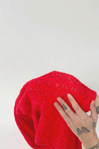 Red Diamond Lace Septum Midi Dress