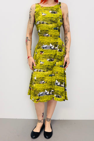 SAMPLE #520 - S Ducks Linen Maxi Dress