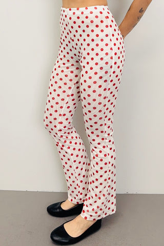 SAMPLE #527 - S Red Polka Dot Mesh Pants