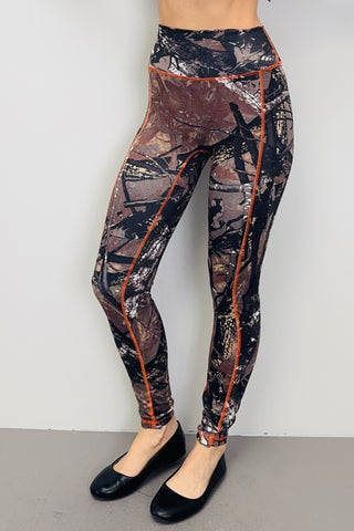 SAMPLE #528 - S Camo Seam Yoga Pants