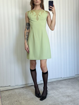 SAMPLE #154 - S Flame Bust Midi Dress - Sage