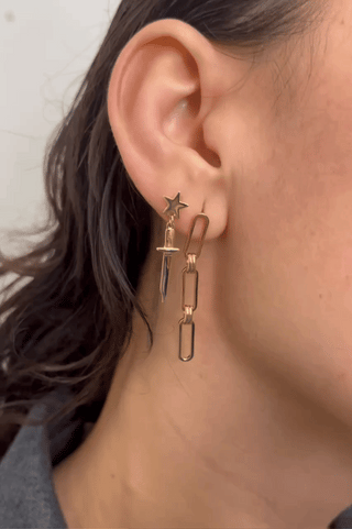 14K Gold Fill Star Dagger Dangle Earrings