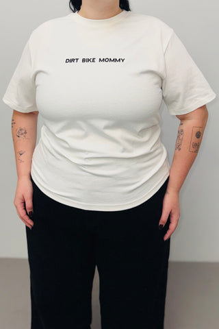 SAMPLE #554 - unisex L White Dirt Bike Mommy Tee