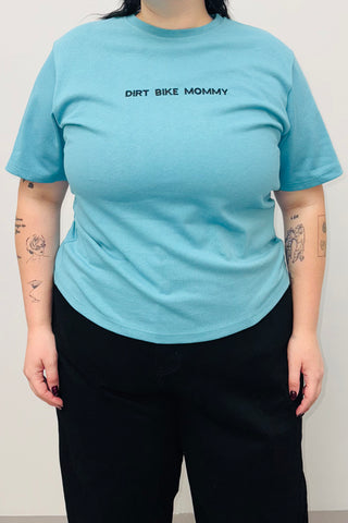 SAMPLE #556 - L Teal Dirt Bike Mommy Tee