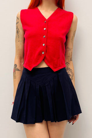 SAMPLE #564 - S Red Button Sweater Vest
