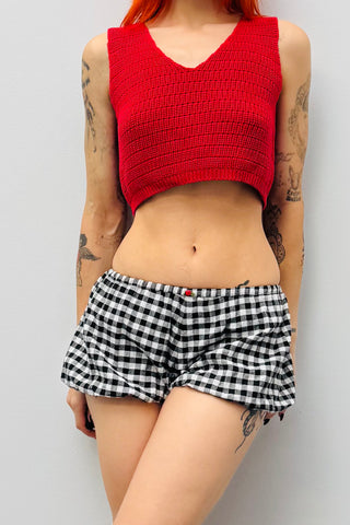 SAMPLE #566 - S Red Cropped Sweater Vest