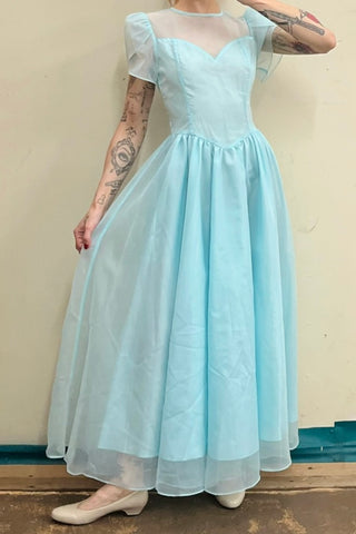 SAMPLE #47 - S Bootleg Elsa Blue Chiffon Dress