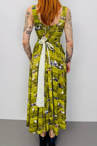 SAMPLE #370 - S Ducks Linen Midi Dress