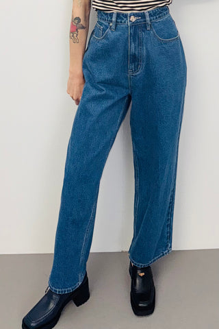 SAMPLE #371 - M  Back Buckle Jeans