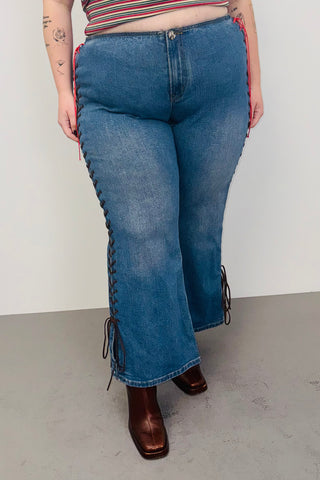 SAMPLE #368 - 2X Low Rise Lace Up Jeans