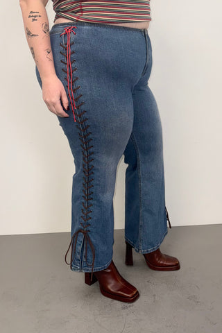 SAMPLE #368 - 2X Low Rise Lace Up Jeans