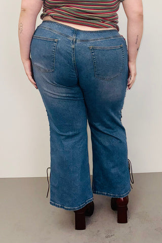 SAMPLE #368 - 2X Low Rise Lace Up Jeans