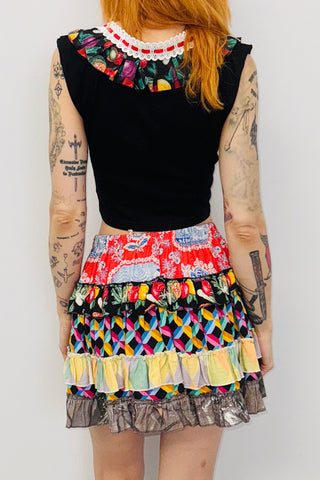 SAMPLE #426 - S Scrap Ruffle Skirt