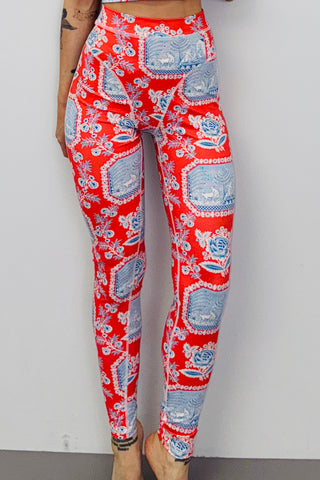 SAMPLE #434 - S Red Sexy Thong Leggings