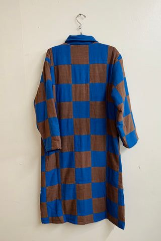 Scrap #1 Blue/Brown Chessboard Coat XS/S