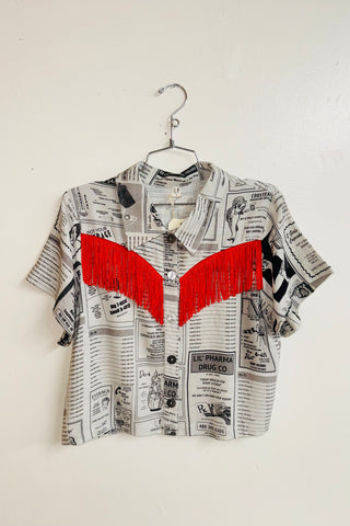 Scrap Linen Blouse #2 - S White Pages