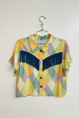 Scrap Linen Blouse #5 - S Diamond