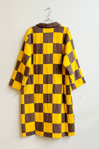 Scrap #14 Brown/Yellow Chessboard Coat M/L