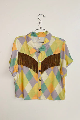 Scrap Linen Blouse #10 - M Diamond