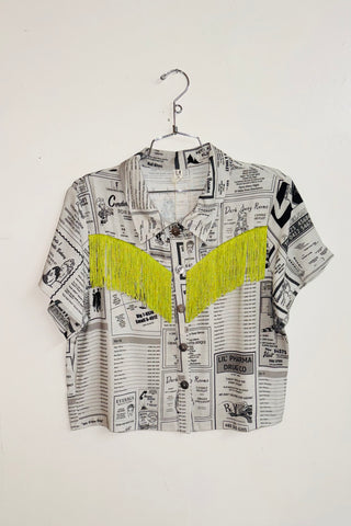 Scrap Linen Blouse #11 - M White Pages