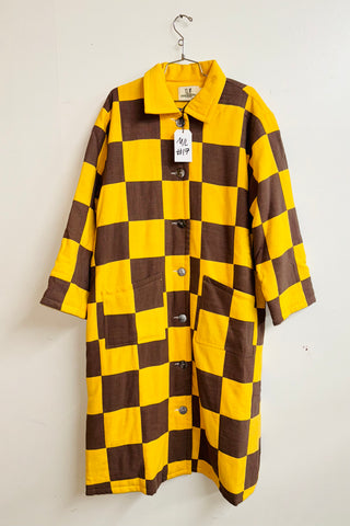 Scrap #17 Yellow/Brown Chessboard Coat M/L